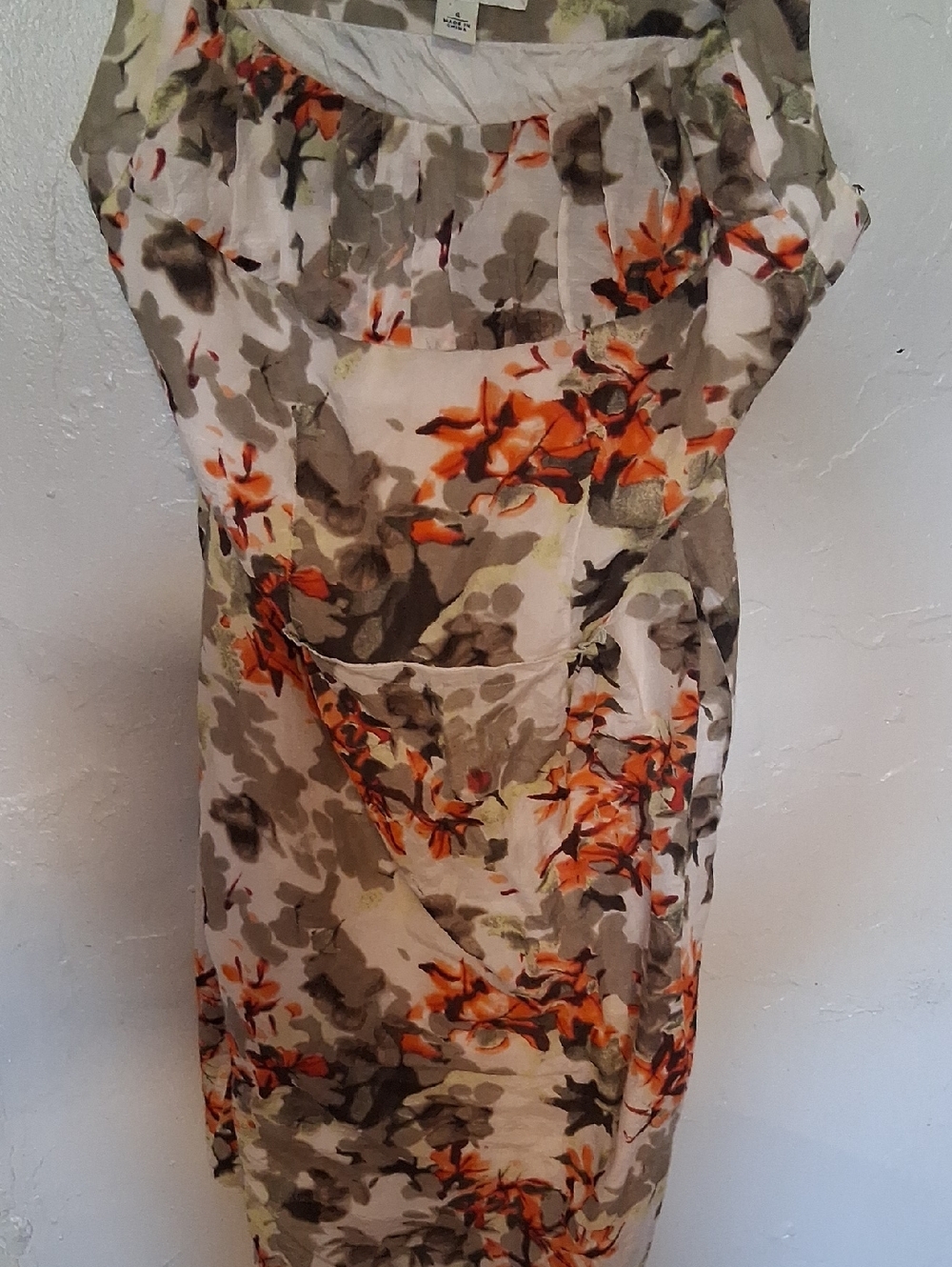 Banana Republic Floral Shift Dress in Orange, Olive & Gray